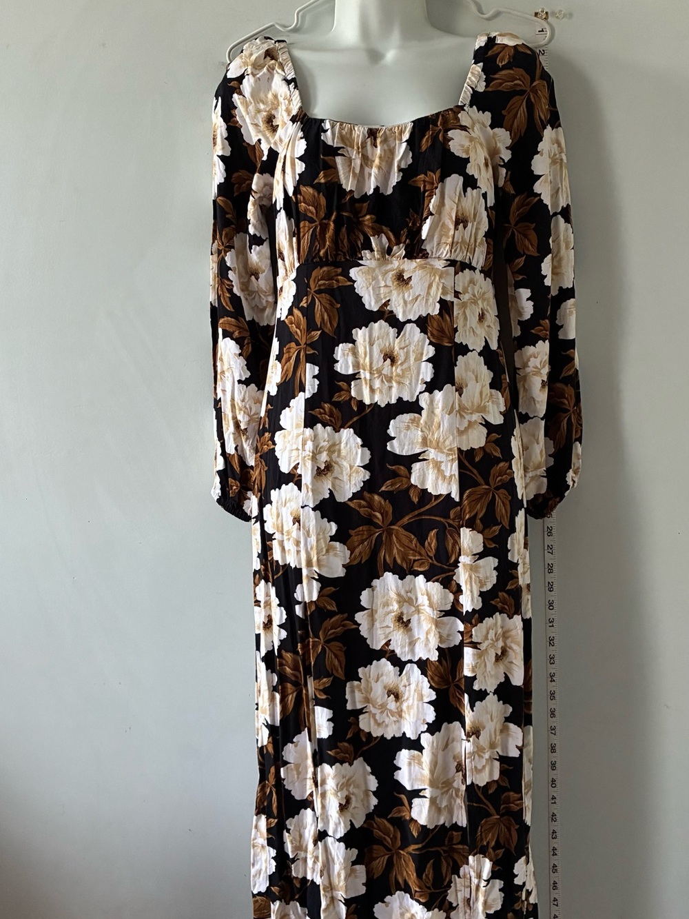 Old Navy Black Floral Long-Sleeve Maxi Dress Sz. Small